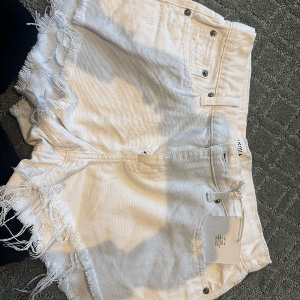 Pistola White Frayed Jean Shorts